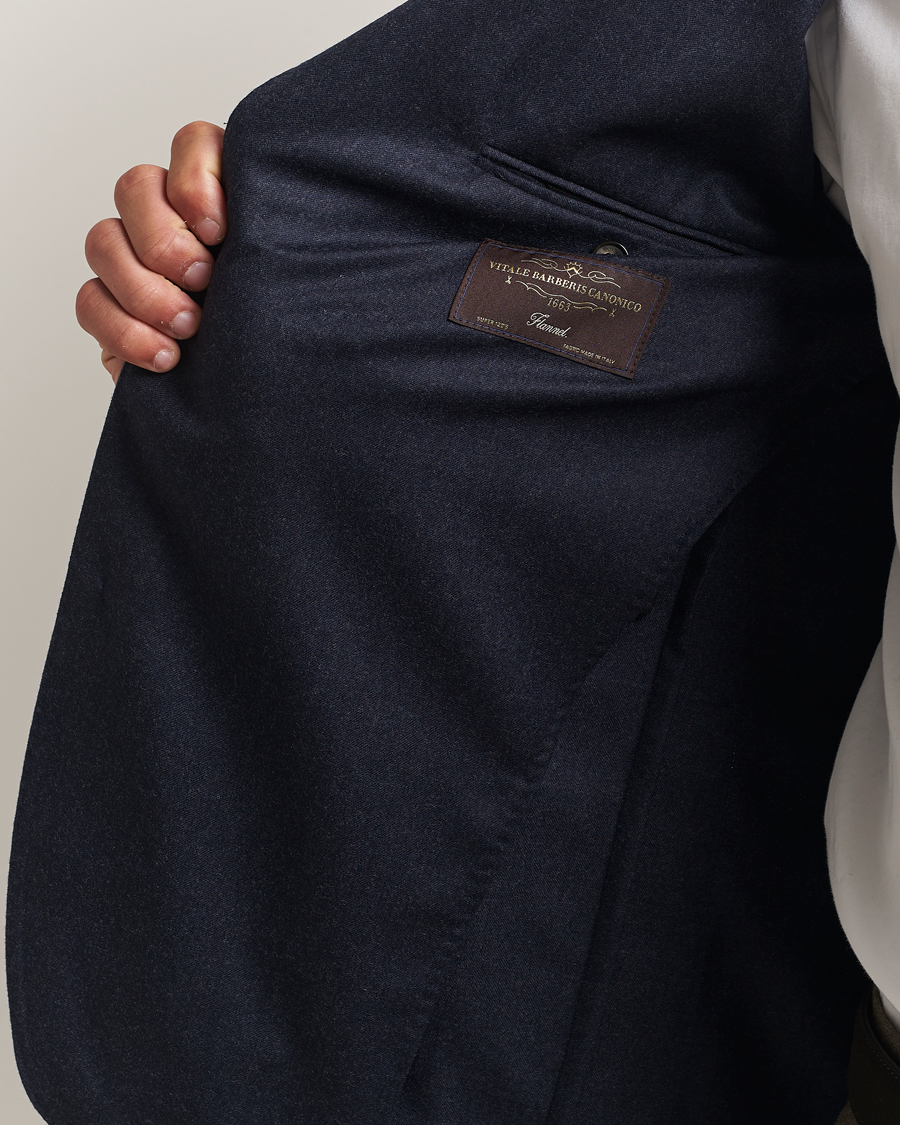 Men | Blazers | Eton | Wool Flannel Patch Pocket Blazer Navy