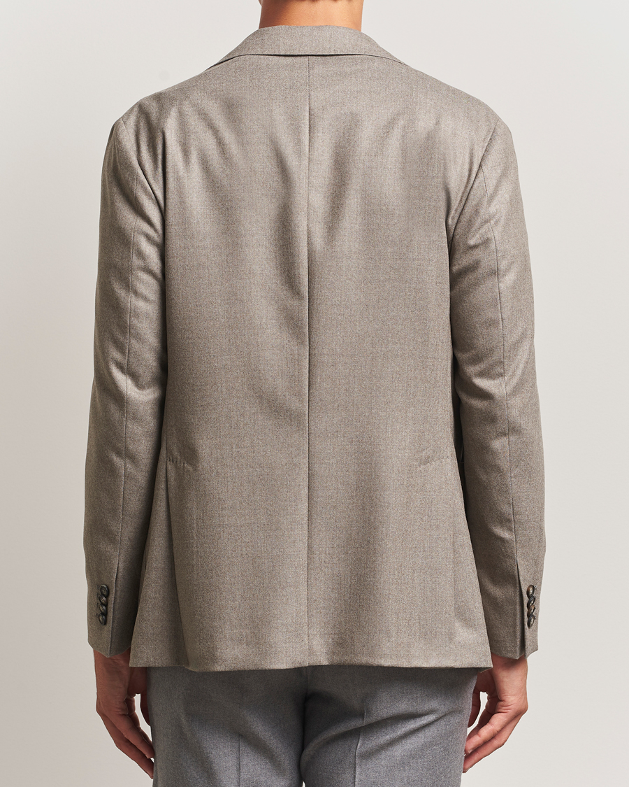 Men | Blazers | Eton | Wool Flannel Patch Pocket Blazer Beige