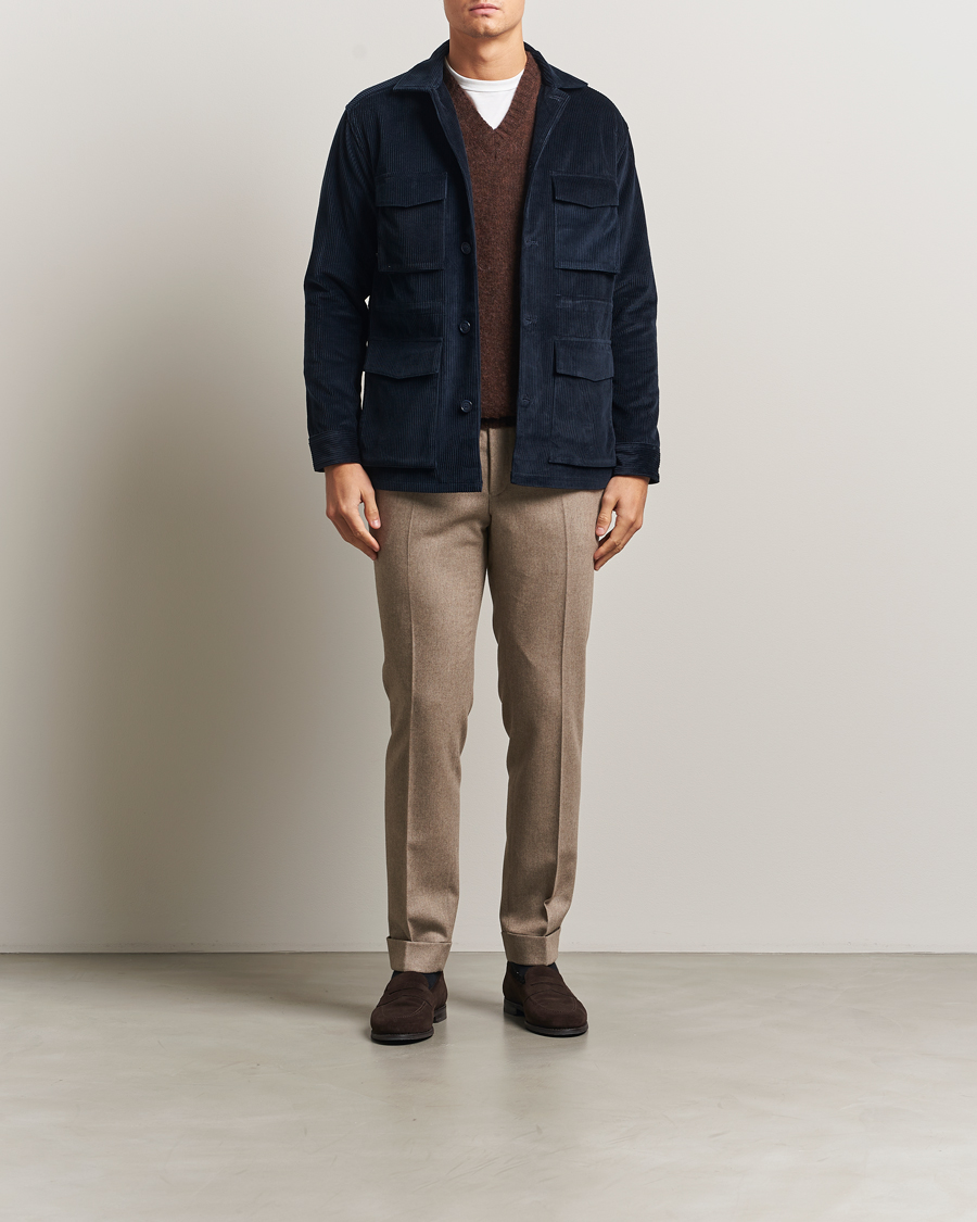 Men | Coats & Jackets | Eton | Corduroy Field Jacket Navy