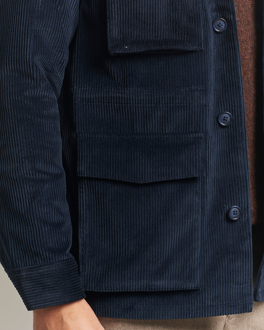 Men | Coats & Jackets | Eton | Corduroy Field Jacket Navy