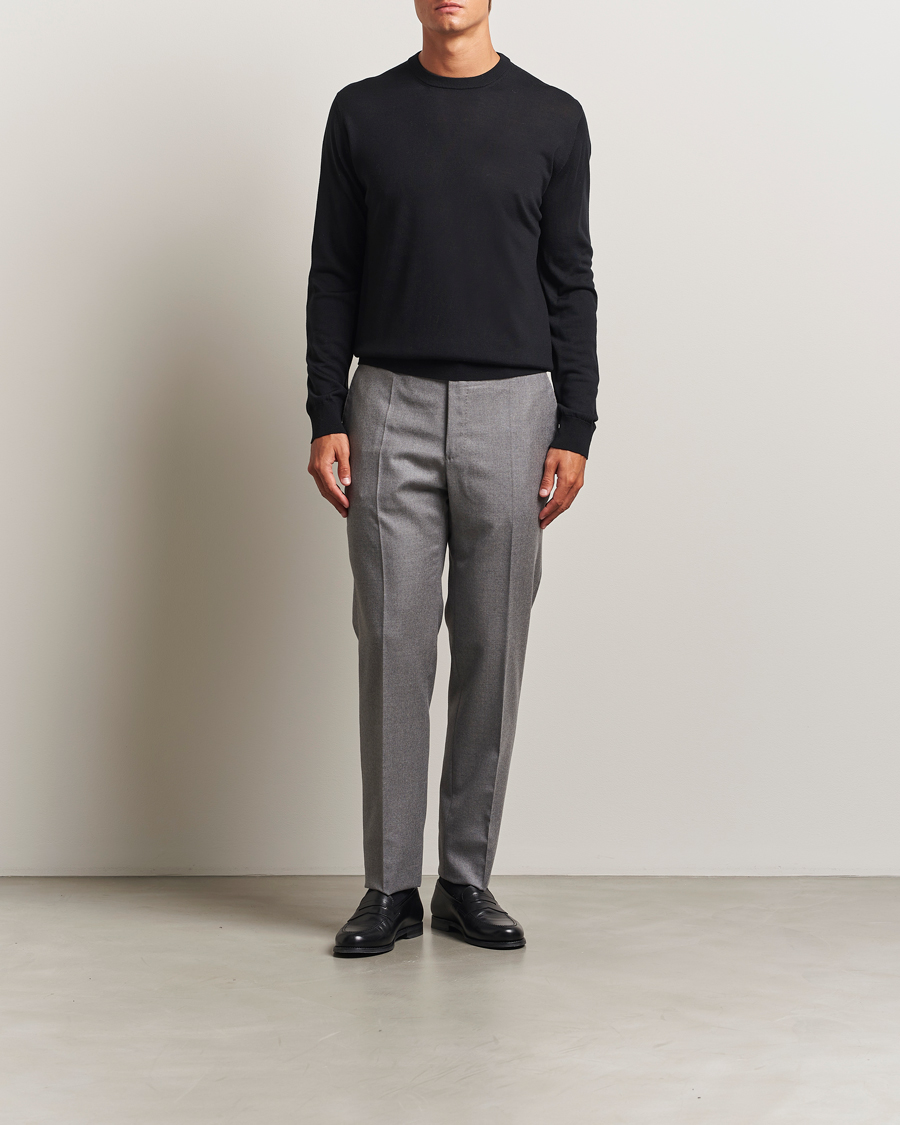 Men | Sweaters & Knitwear | Eton | Merino Knitted Crew Neck Black