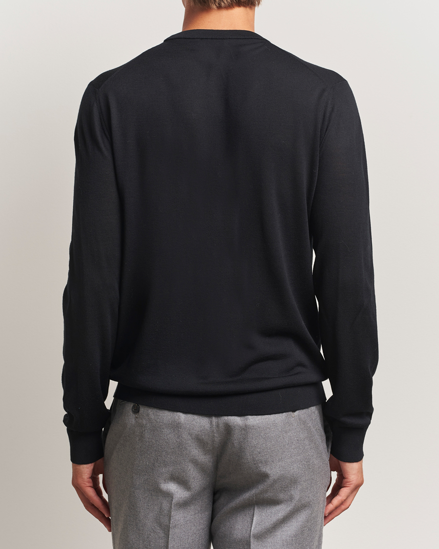 Men | Sweaters & Knitwear | Eton | Merino Knitted Crew Neck Black