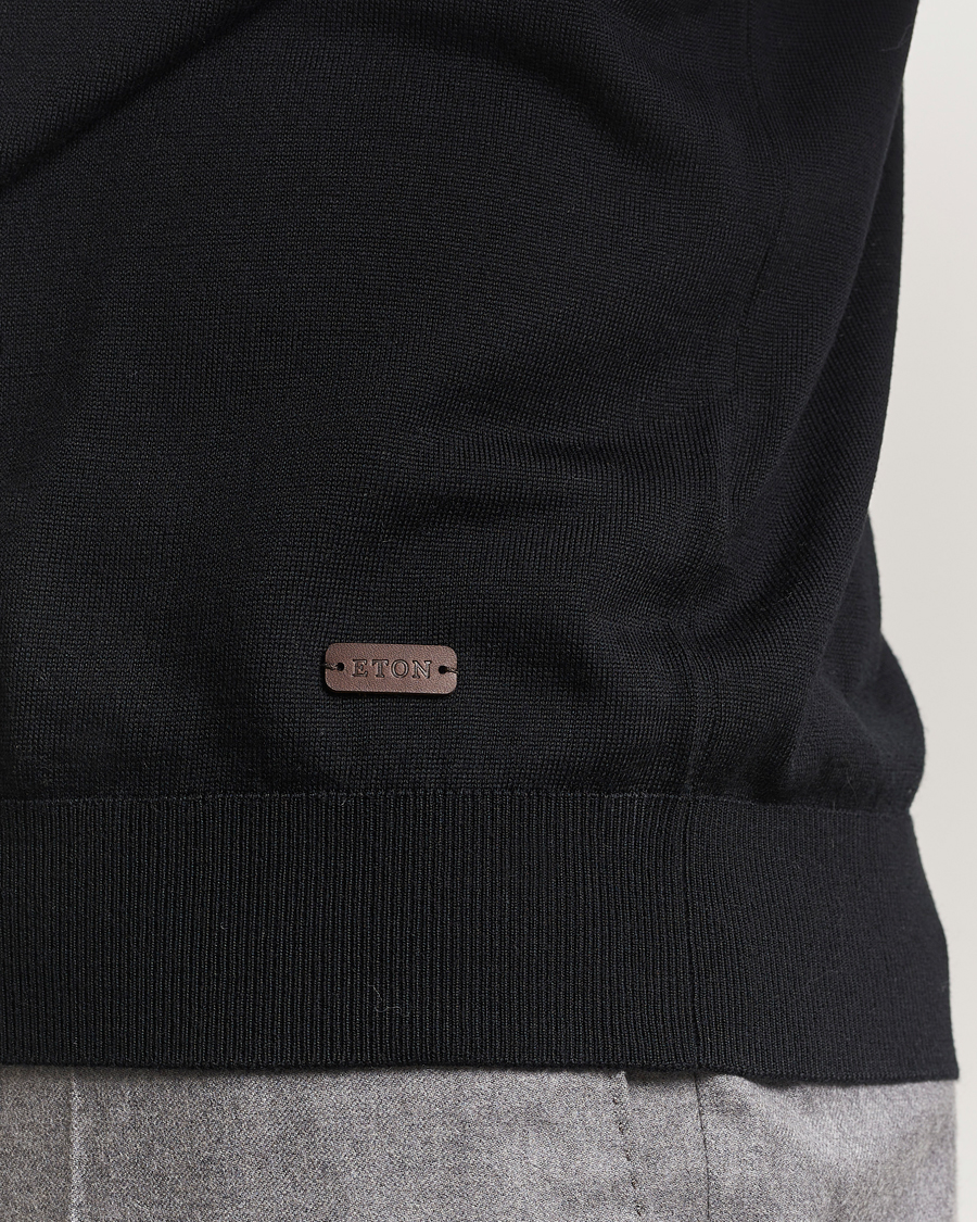 Men | Sweaters & Knitwear | Eton | Merino Knitted Crew Neck Black