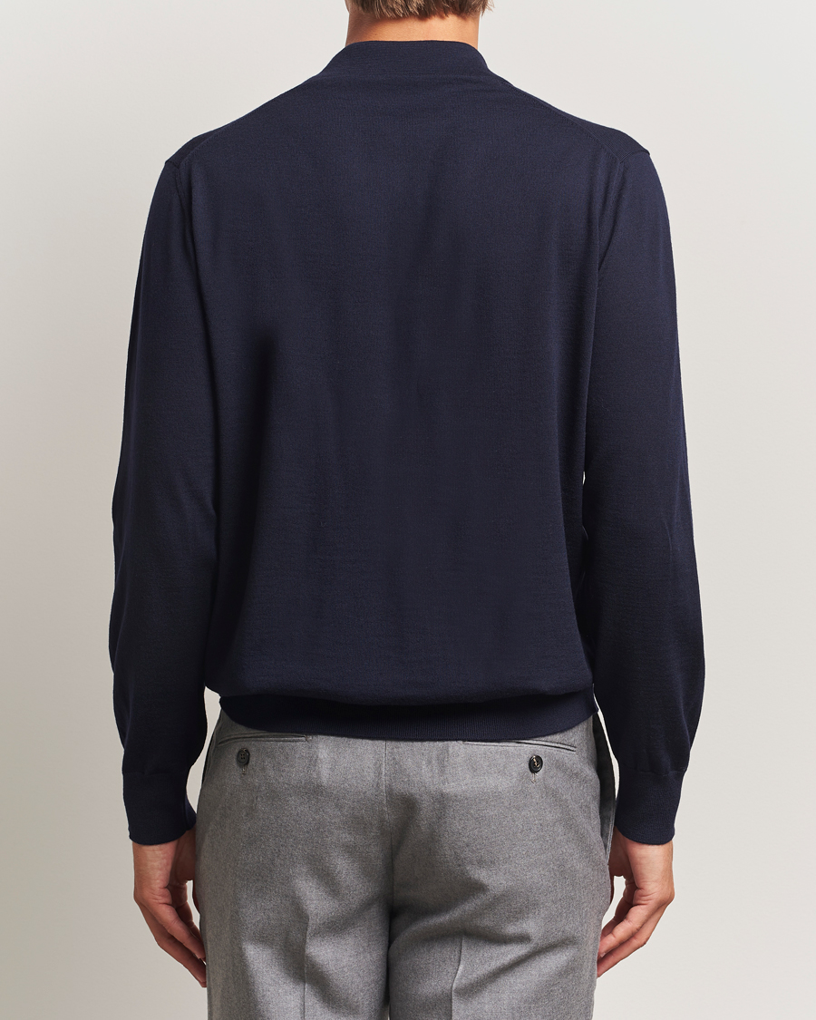 Men | Sweaters & Knitwear | Eton | Merino Knitted Polo Navy