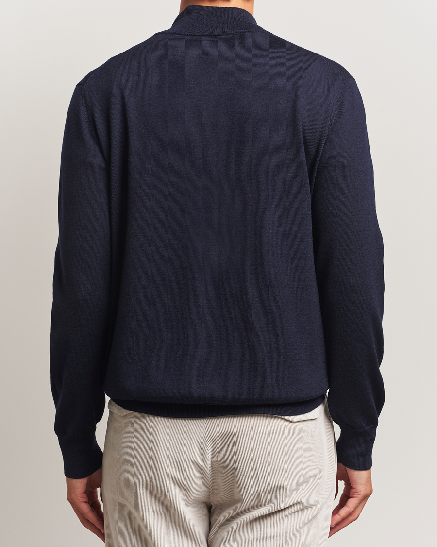 Men | Sweaters & Knitwear | Eton | Merino Knitted Half Zip Navy