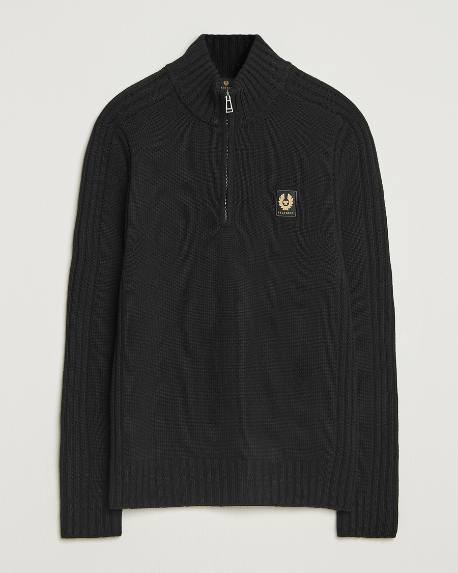 Men | Sweaters & Knitwear | Belstaff | Watch Wool Knitted Quarter Zip Black