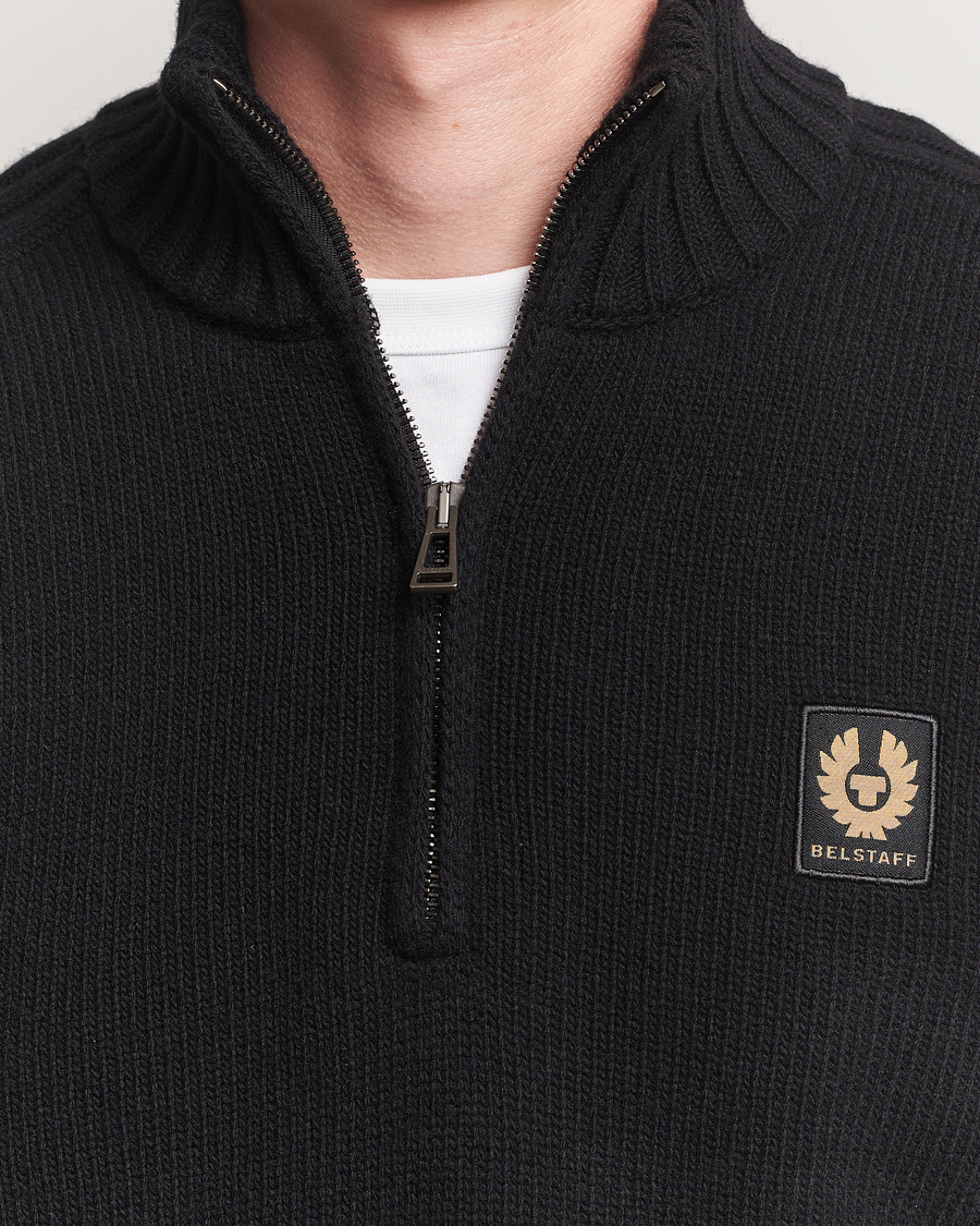 Men | Sweaters & Knitwear | Belstaff | Watch Wool Knitted Quarter Zip Black