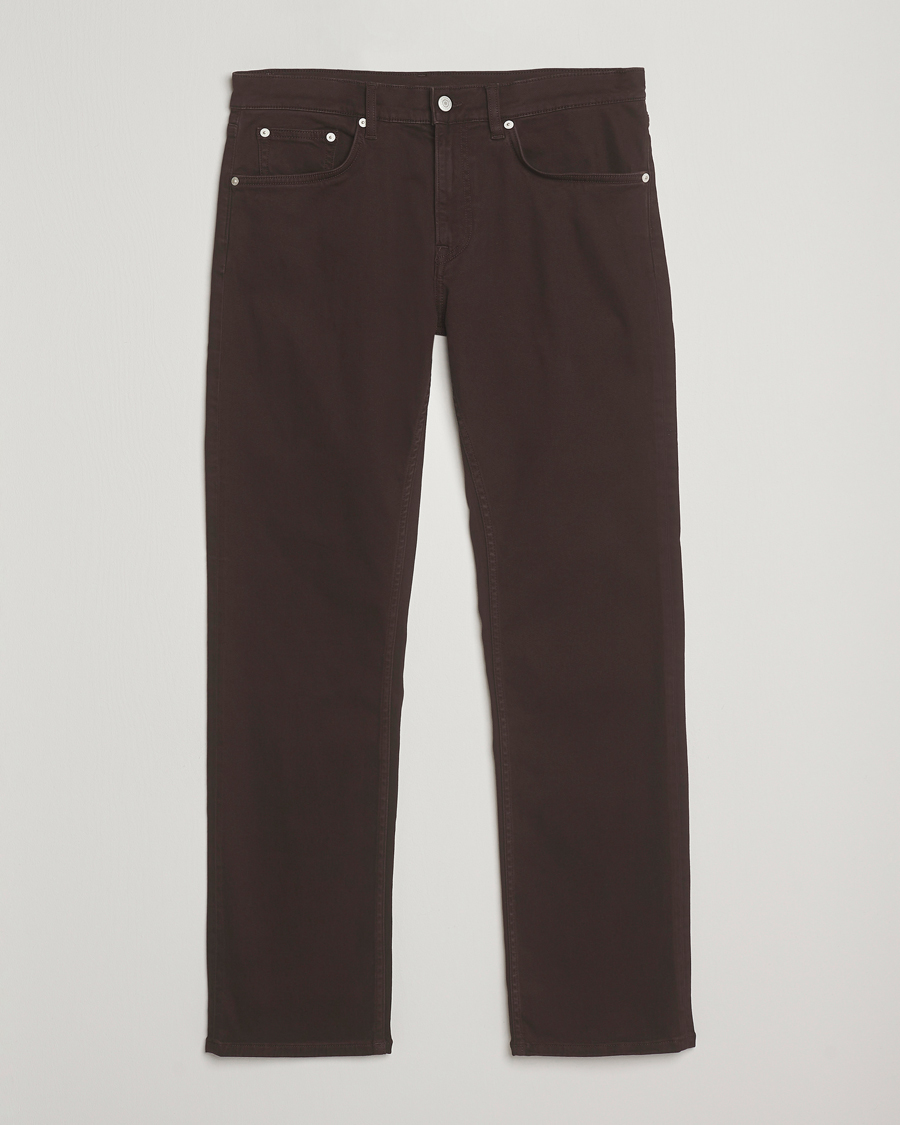 Men | Trousers | GANT | Regular Fit Moleskin 5-Pocket Trousers Deep Brown