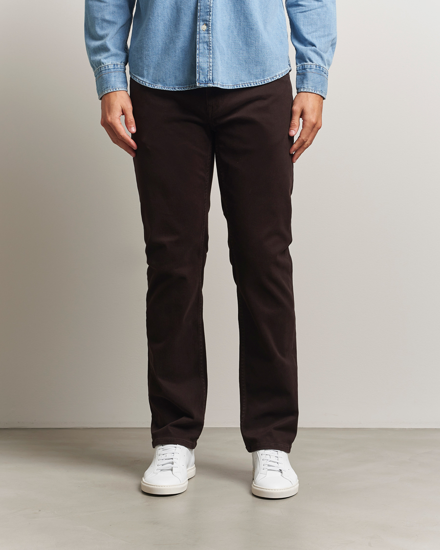 Men | Trousers | Gant | Regular Fit Moleskin 5-Pocket Trousers Deep Brown