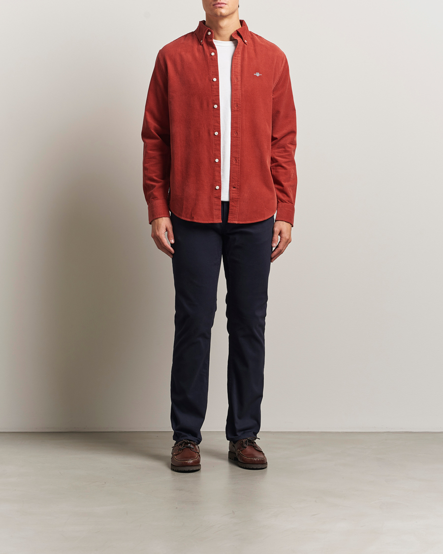 Men | Trousers | GANT | Regular Fit Moleskin 5-Pocket Trousers Evening Blue