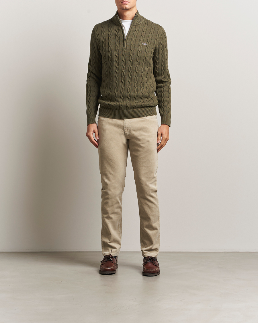 Men | Trousers | GANT | Cord 5-Pocket Jeans Greige