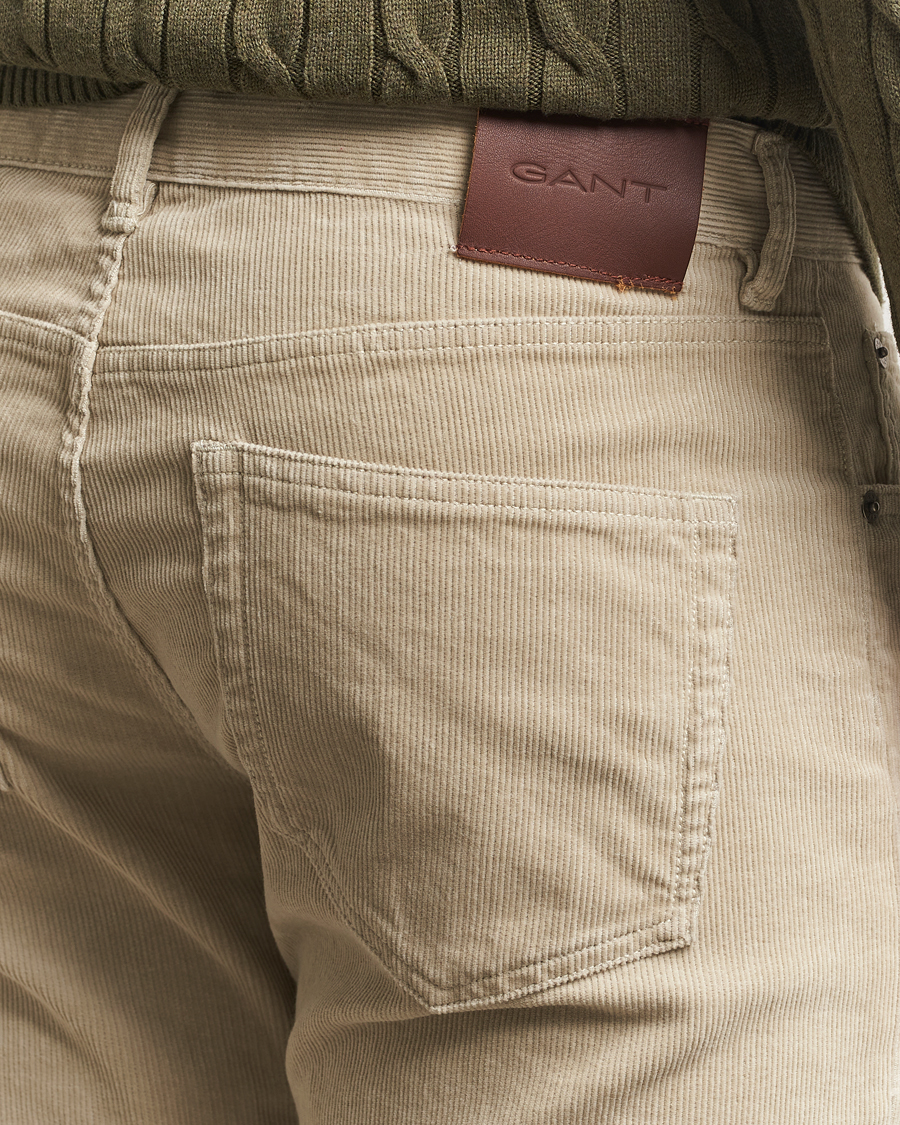 Men | Trousers | Gant | Cord 5-Pocket Jeans Greige