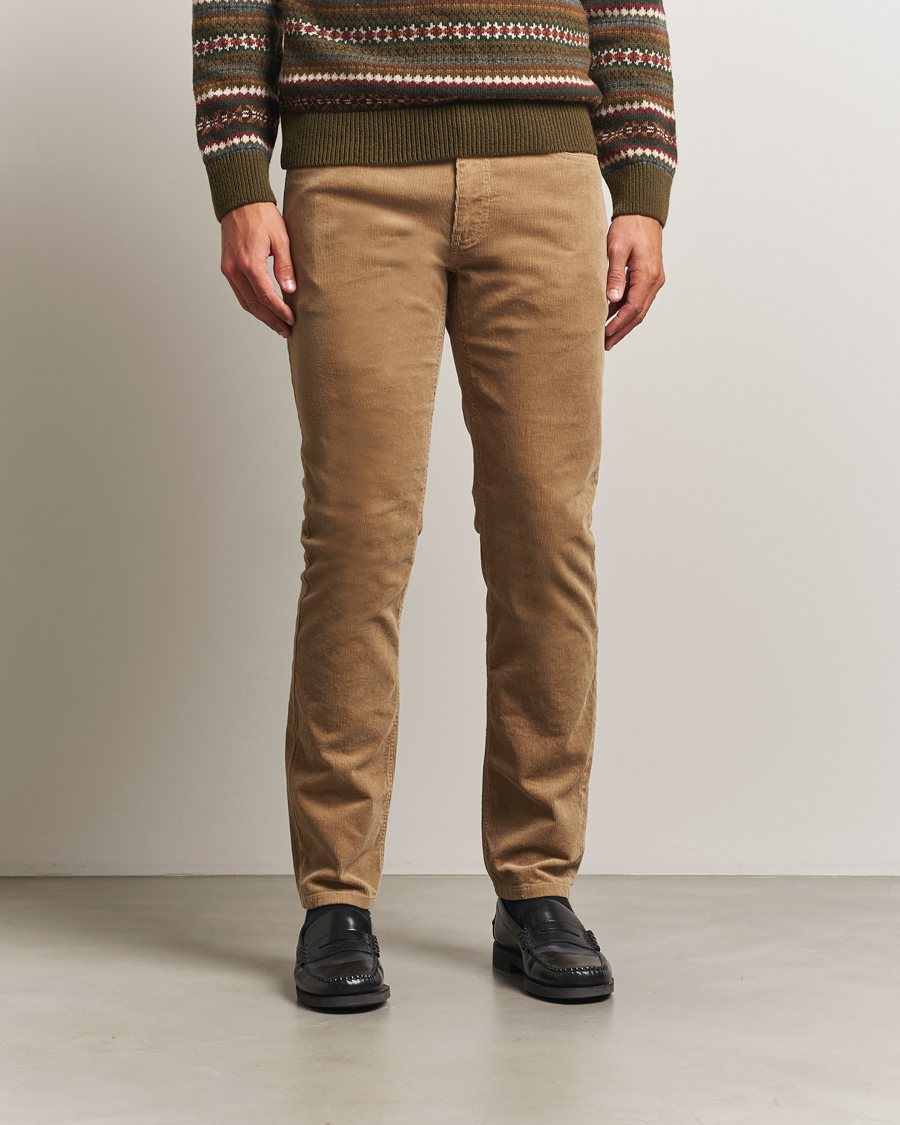 Men | Trousers | GANT | Cord 5-Pocket Jeans Light Taupe