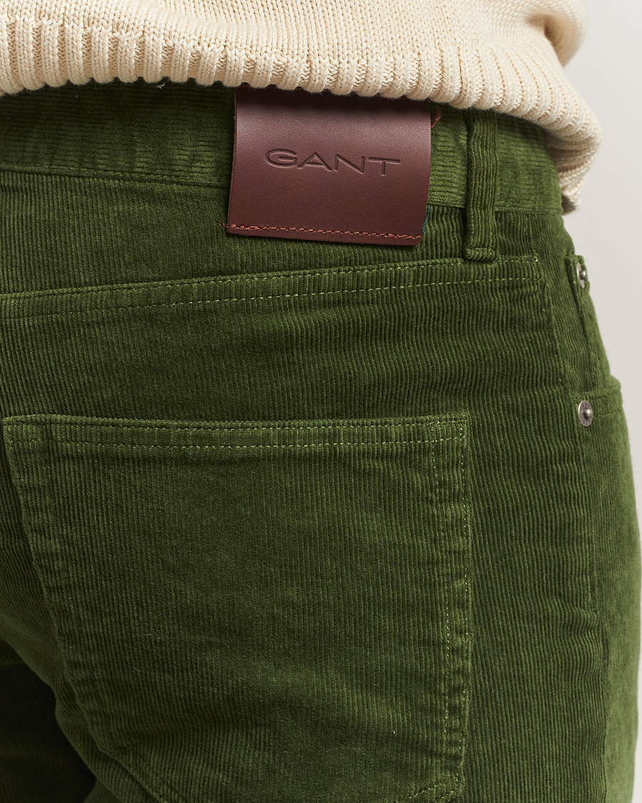 Men | Trousers | GANT | Cord 5-Pocket Jeans Country Green