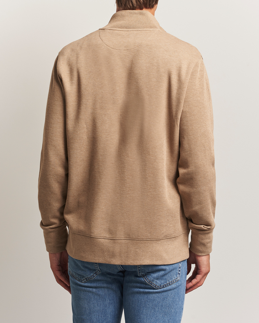 Men | Sweaters & Knitwear | Gant | Sacker Rib Full Zip Khaki Melange
