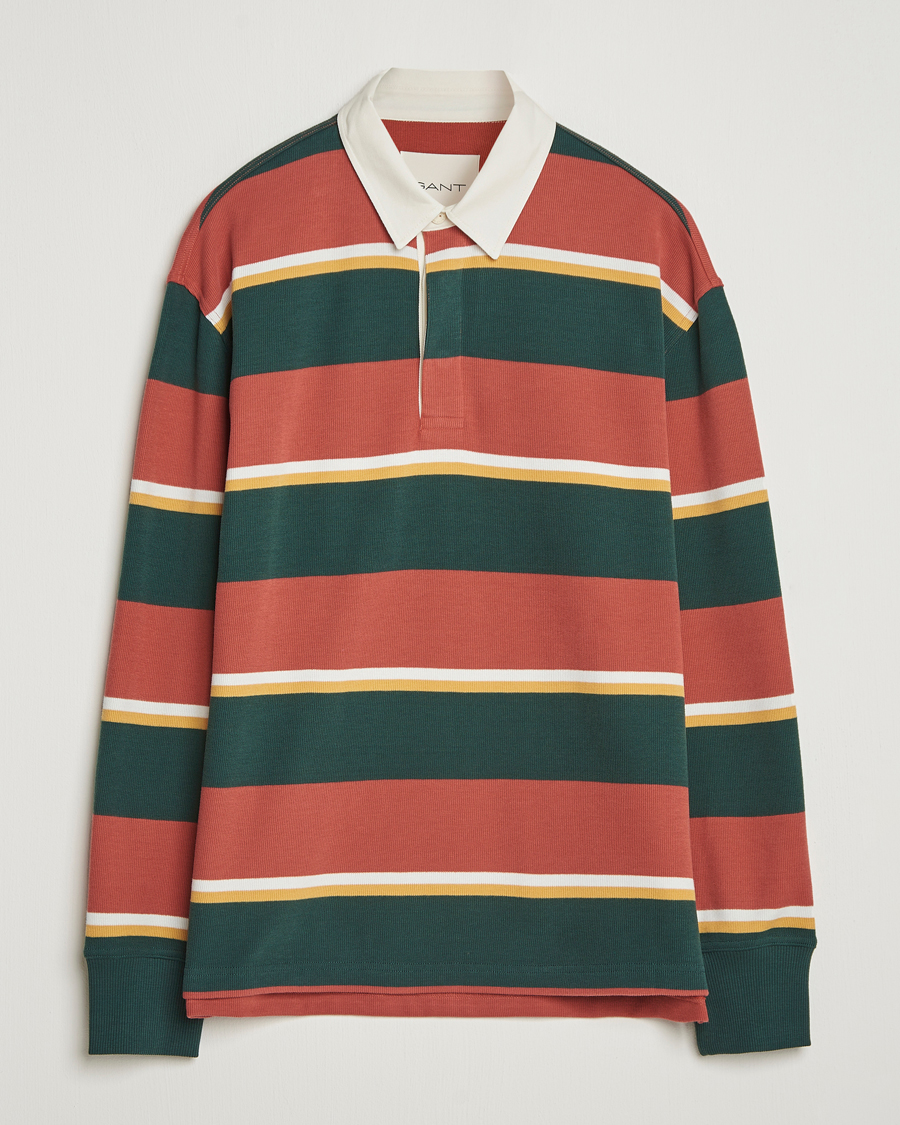 Men | Sweaters & Knitwear | GANT | Striped Heavy Rugger Modern Rust
