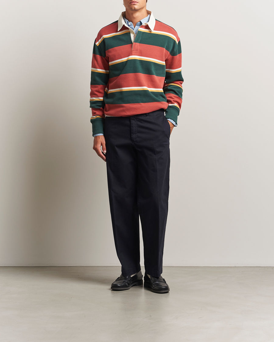 Men | Sweaters & Knitwear | GANT | Striped Heavy Rugger Modern Rust