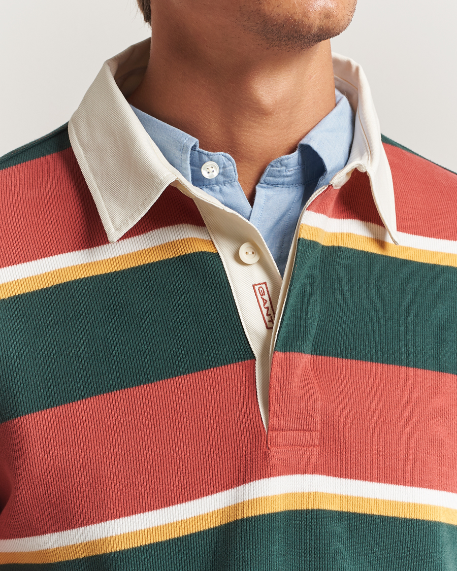 Men | Sweaters & Knitwear | GANT | Striped Heavy Rugger Modern Rust