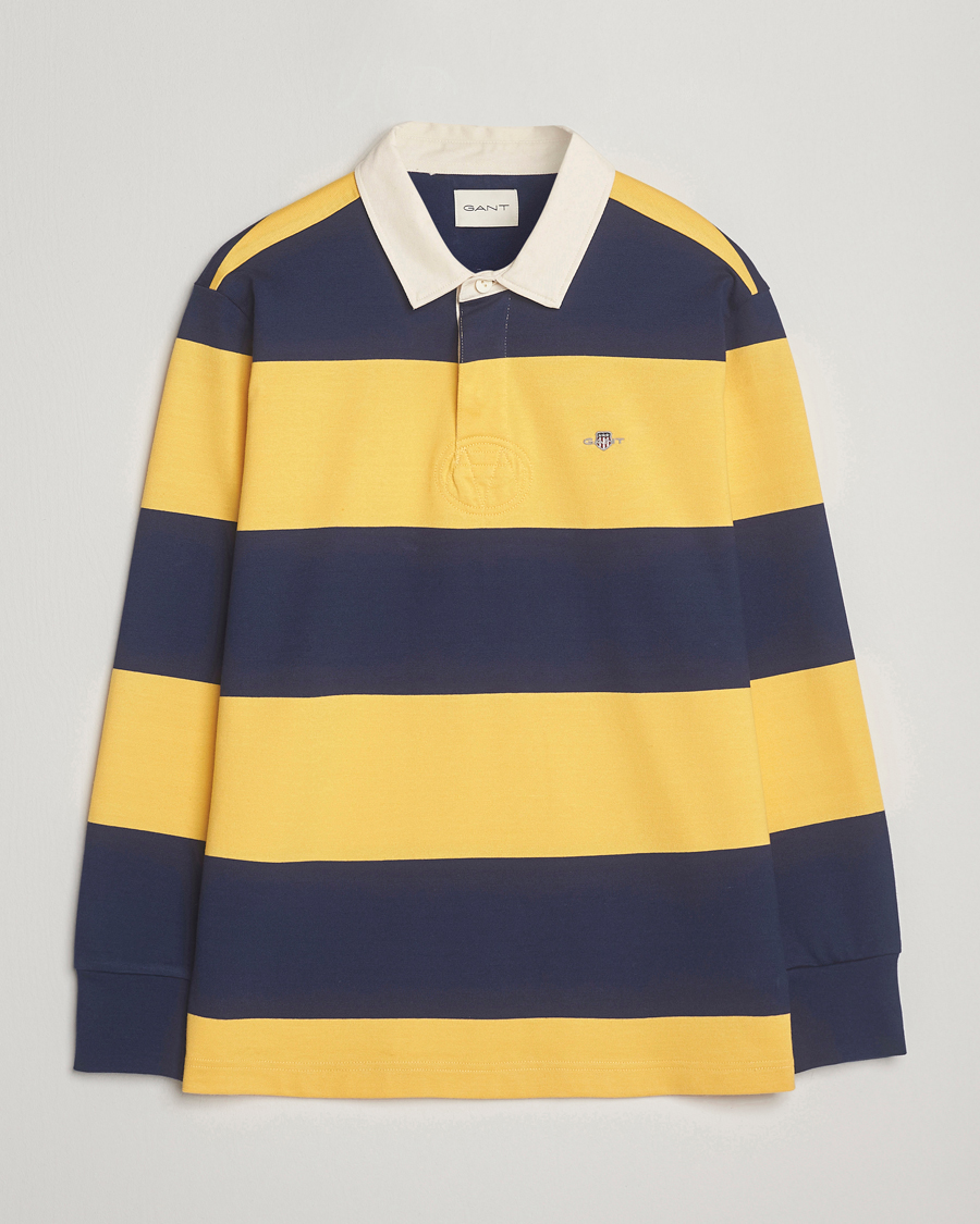 Men | Sweaters & Knitwear | GANT | Striped Heavy Rugger Persian Blue