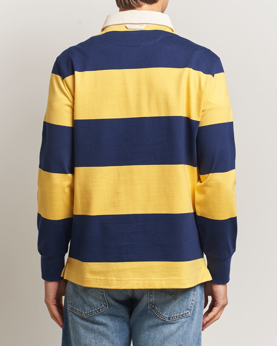 Men | Sweaters & Knitwear | GANT | Striped Heavy Rugger Persian Blue