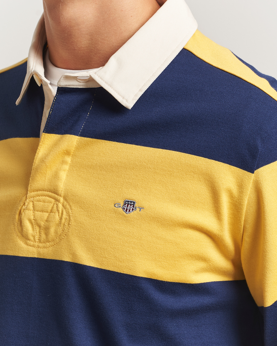 Men | Sweaters & Knitwear | GANT | Striped Heavy Rugger Persian Blue