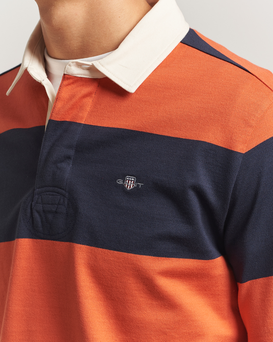 Men | Sweaters & Knitwear | GANT | Striped Heavy Rugger Evening Blue