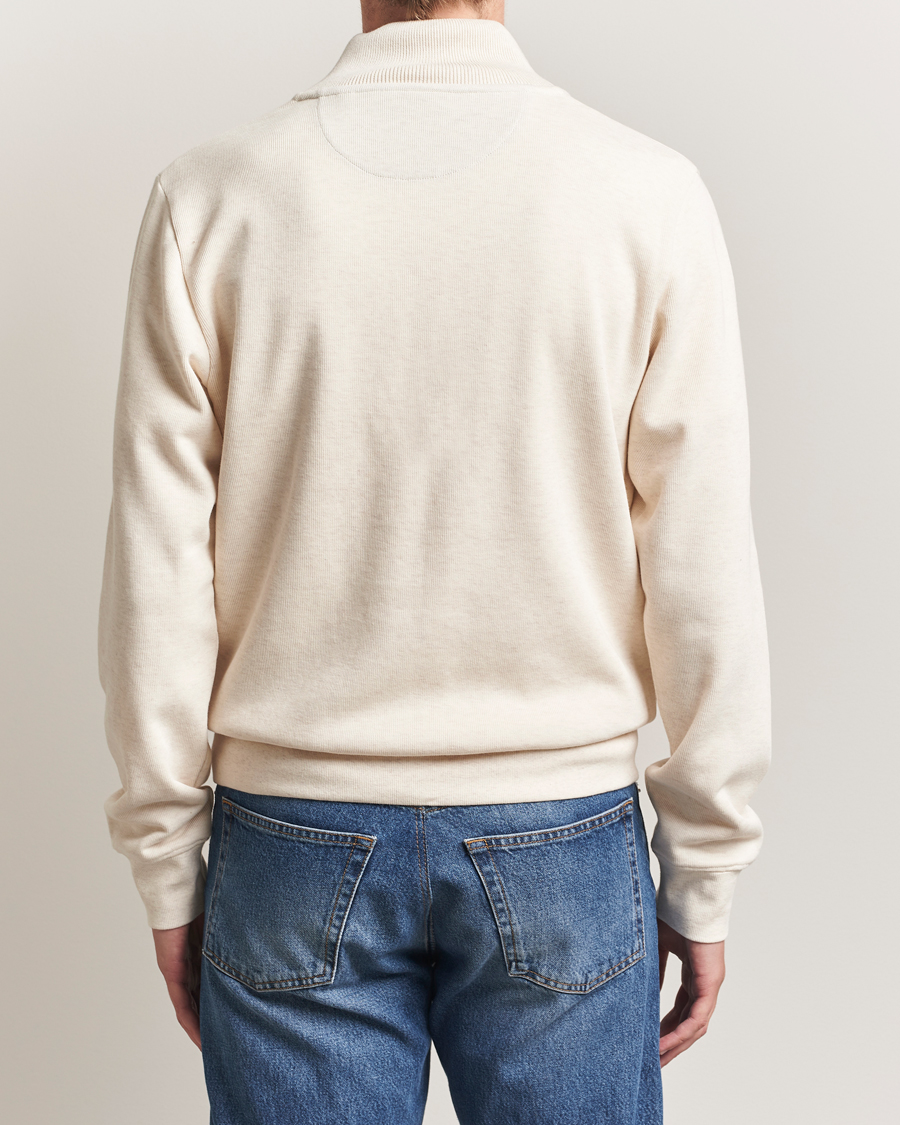 Men | Sweaters & Knitwear | GANT | Sacker Rib Half Zip Cream