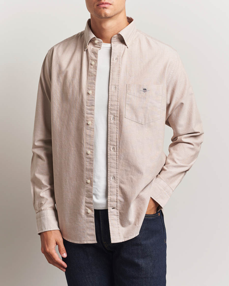 Men | Shirts | GANT | Regluar Fit Classic Oxford Shirt Warm Khaki