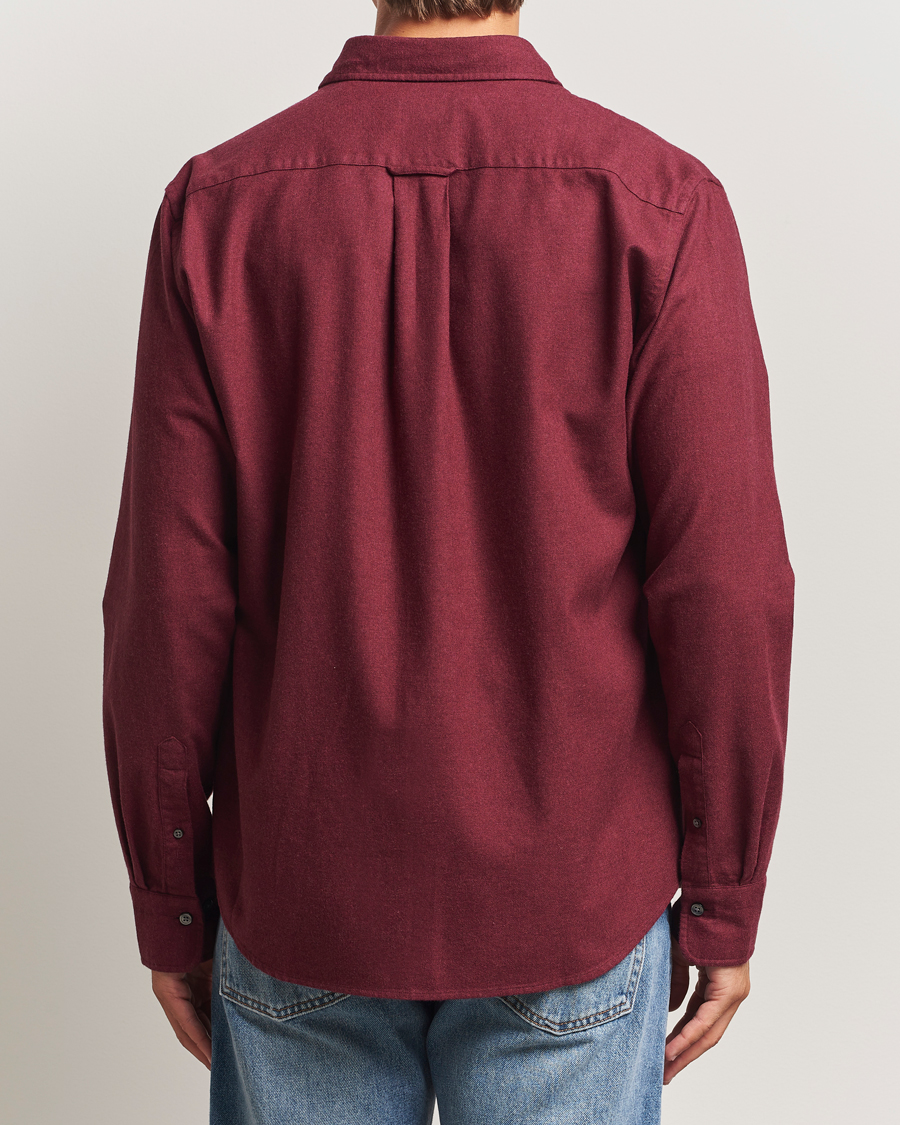 Men | Shirts | GANT | Regular Fit Flannel Shirt Plumped Red