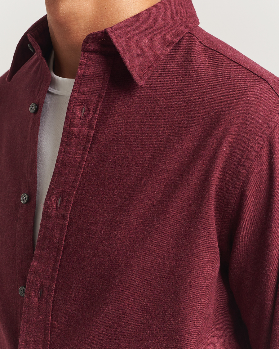 Men | Shirts | GANT | Regular Fit Flannel Shirt Plumped Red