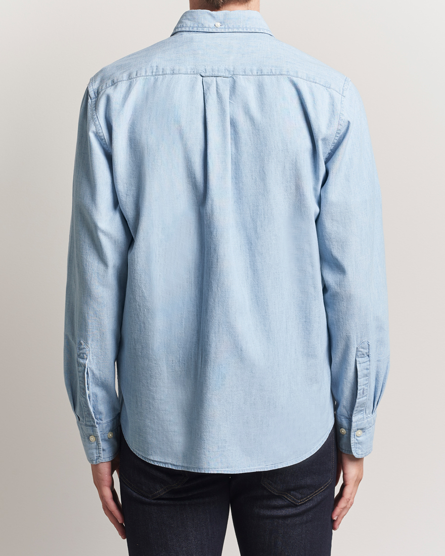 Men | Shirts | GANT | Regular Fit Chambray Shirt Light Blue