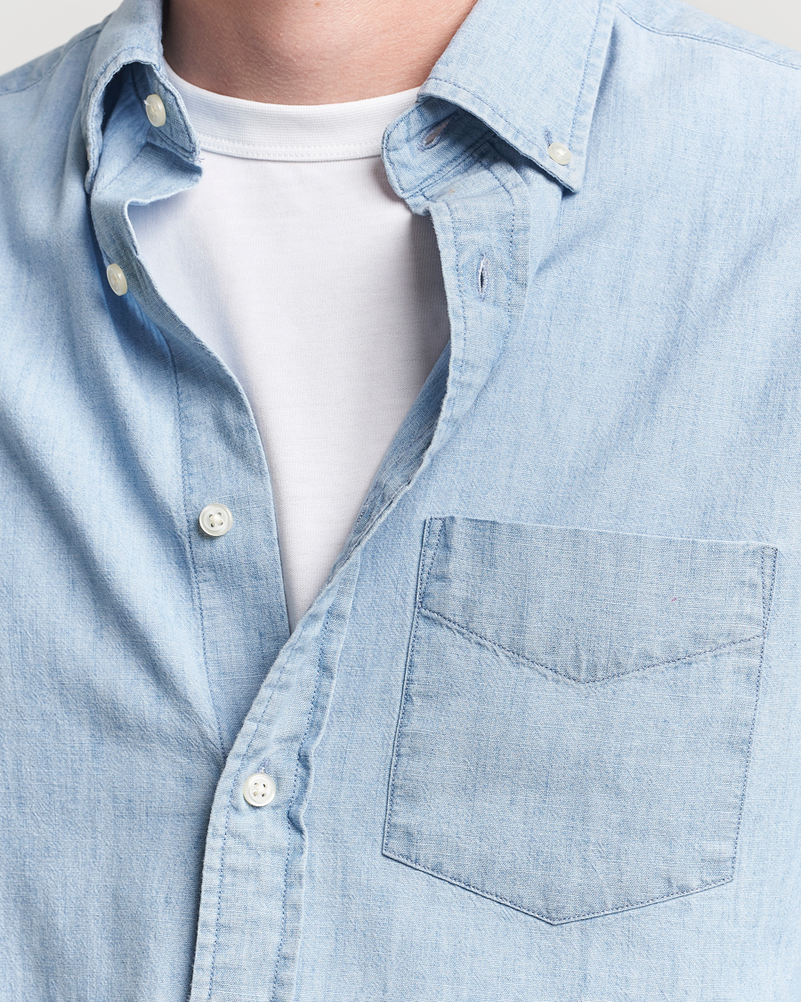 Men | Shirts | GANT | Regular Fit Chambray Shirt Light Blue