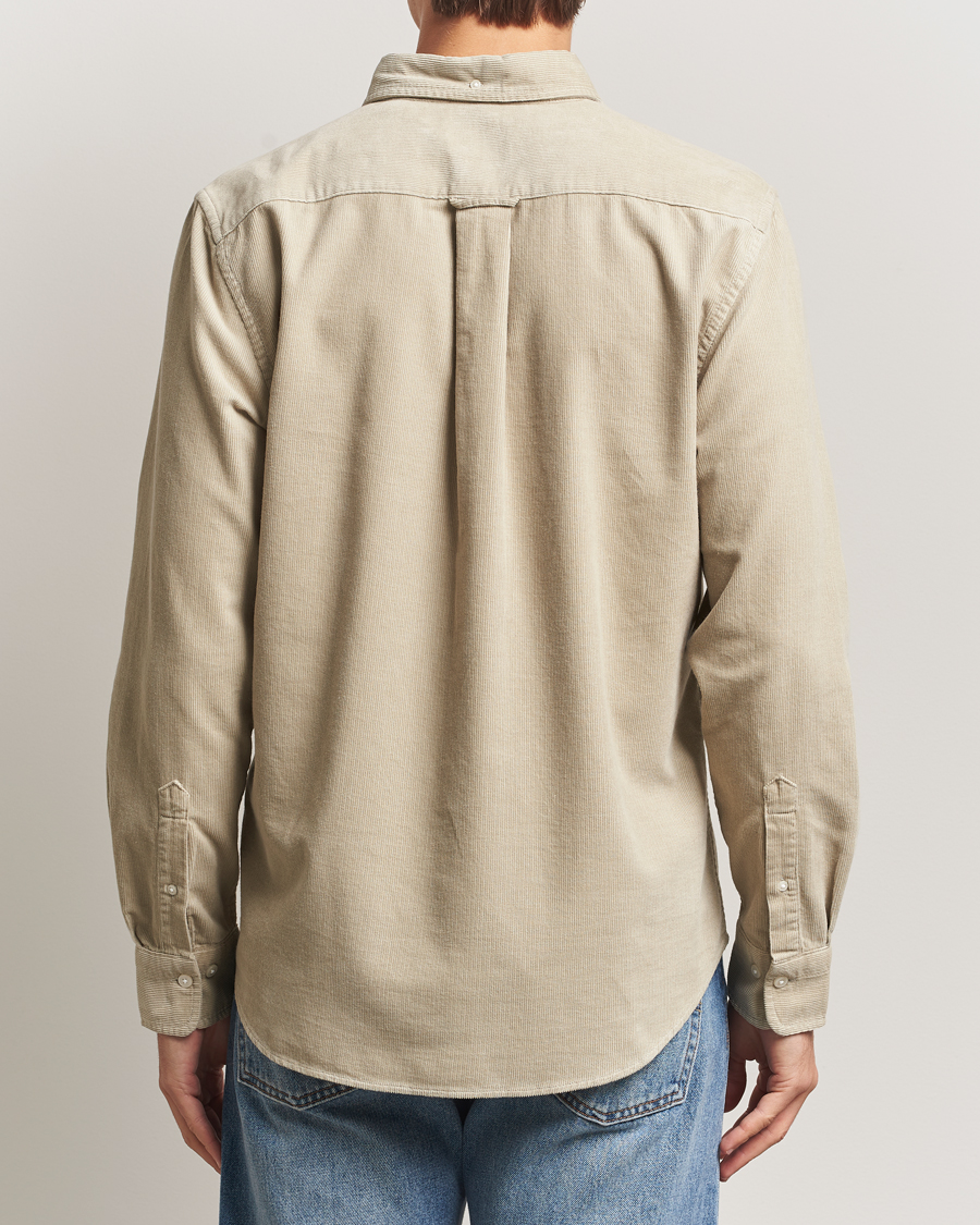 Men | Shirts | GANT | Regular Fit Corduroy Shirt Greige