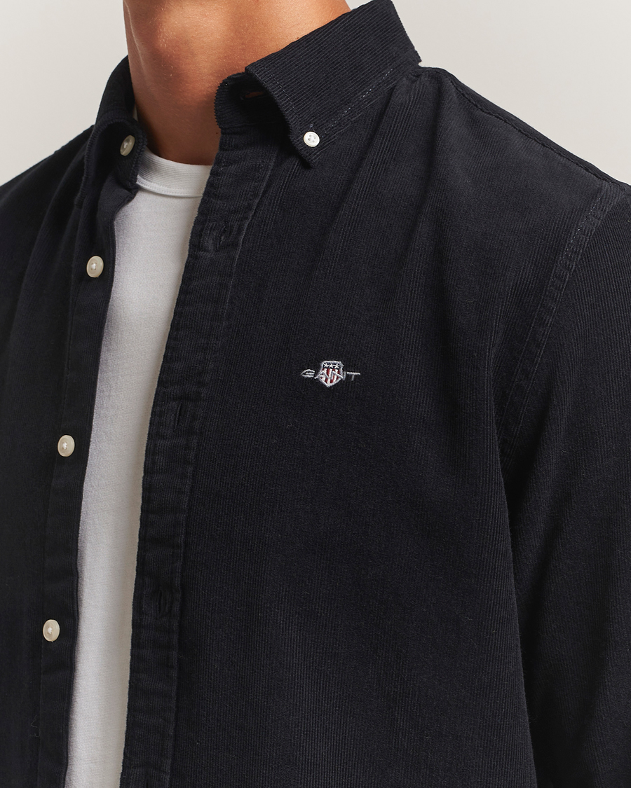 Men | Shirts | GANT | Regular Fit Corduroy Shirt Black
