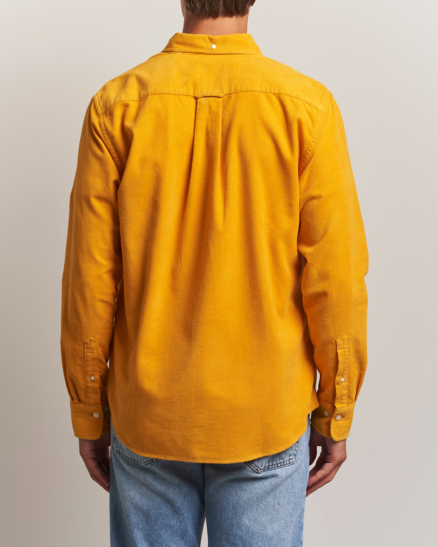 Men | Shirts | GANT | Regular Fit Corduroy Shirt Yellow Lichen