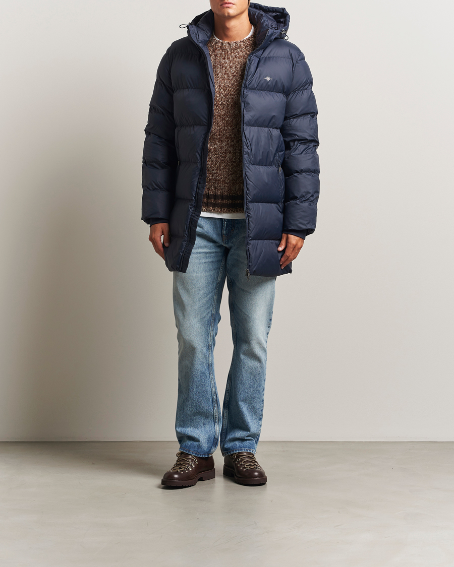 Men | Coats & Jackets | GANT | The Active Cloud Mid Length Jacket Evening Blue