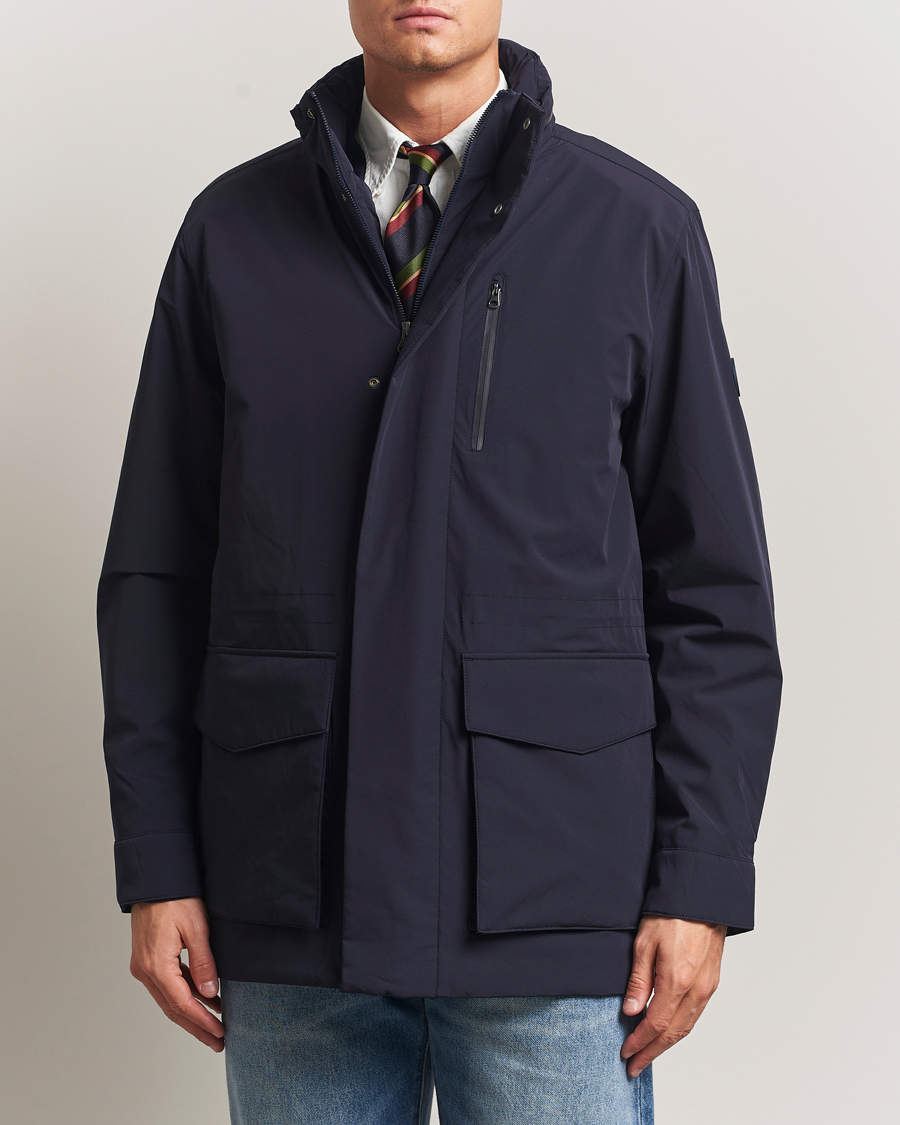 Men | Coats & Jackets | GANT | Double Mid Length Field Jacket Evening Blue