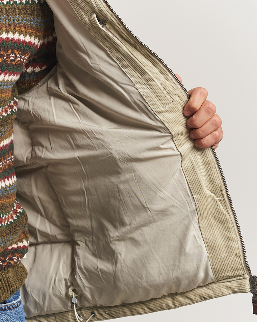 Men | Coats & Jackets | Gant | Corduroy Down Puffer Jacker Greige