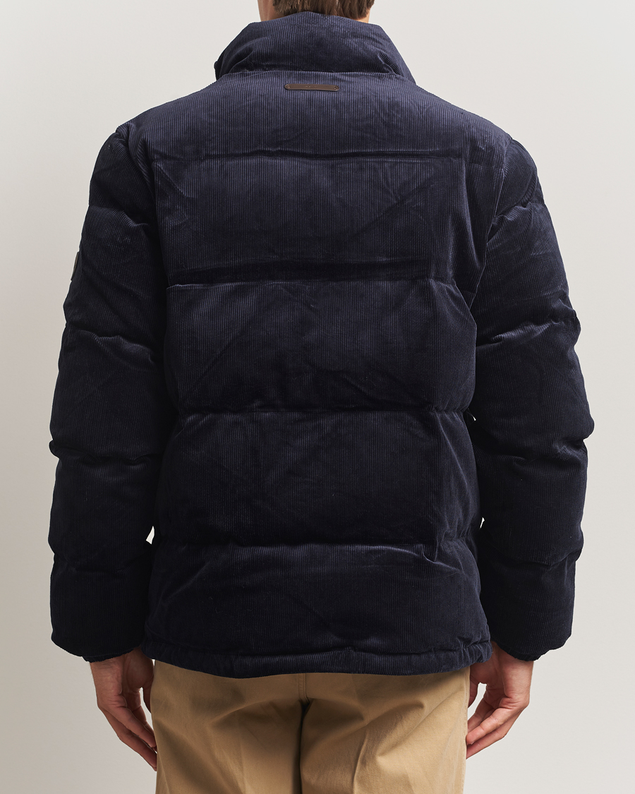 Men | Coats & Jackets | GANT | Corduroy Down Puffer Jacker Evening Blue