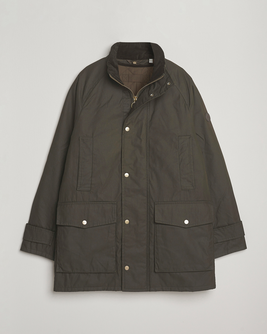 Men | Coats & Jackets | GANT | Double Decker Waxed Jacket Dark Sage