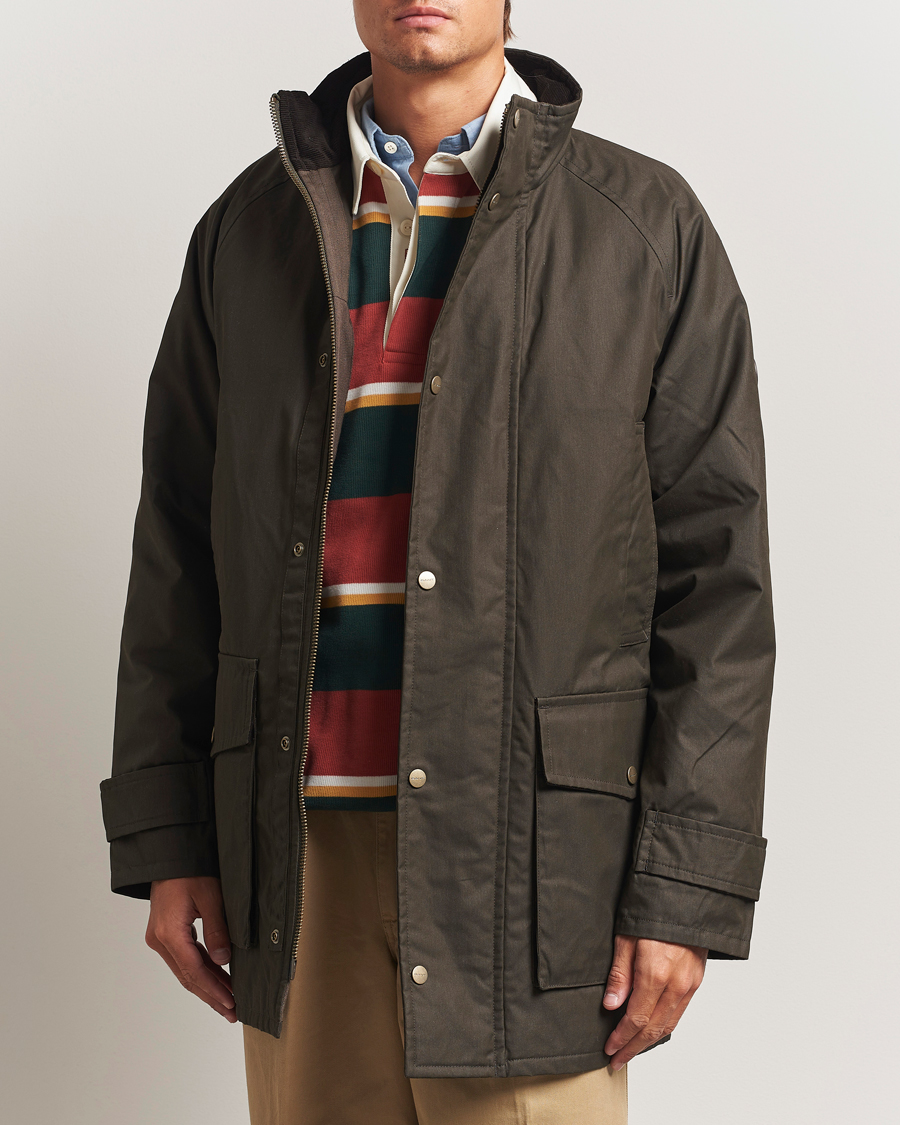 Men | Coats & Jackets | GANT | Double Decker Waxed Jacket Dark Sage