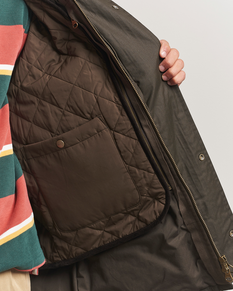 Men | Coats & Jackets | GANT | Double Decker Waxed Jacket Dark Sage