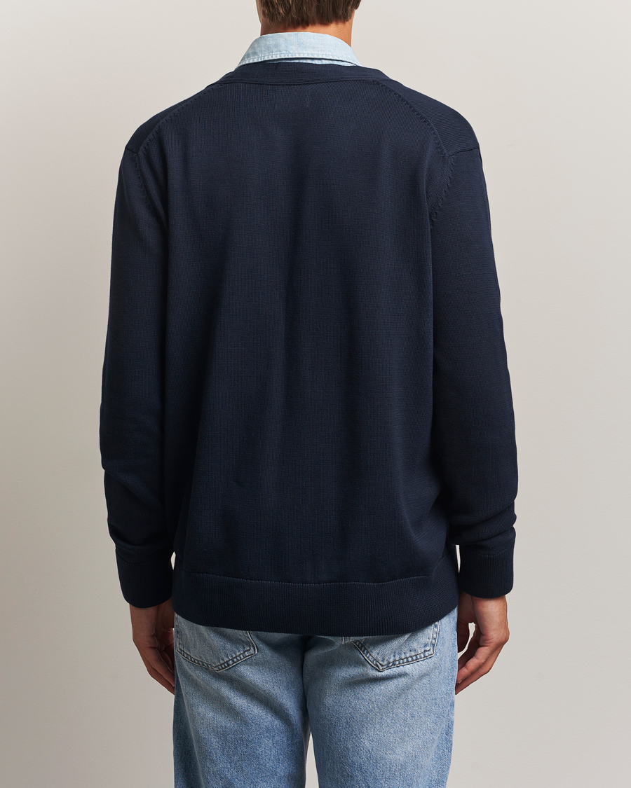 Men | Sweaters & Knitwear | Gant | Casual Cotton Cardigan Evening Blue