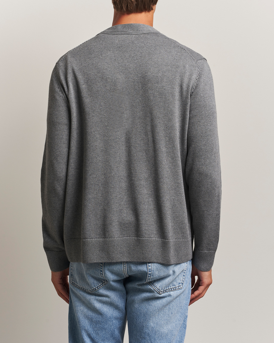 Men | Sweaters & Knitwear | Gant | Casual Cotton Cardigan Dark Grey Melange