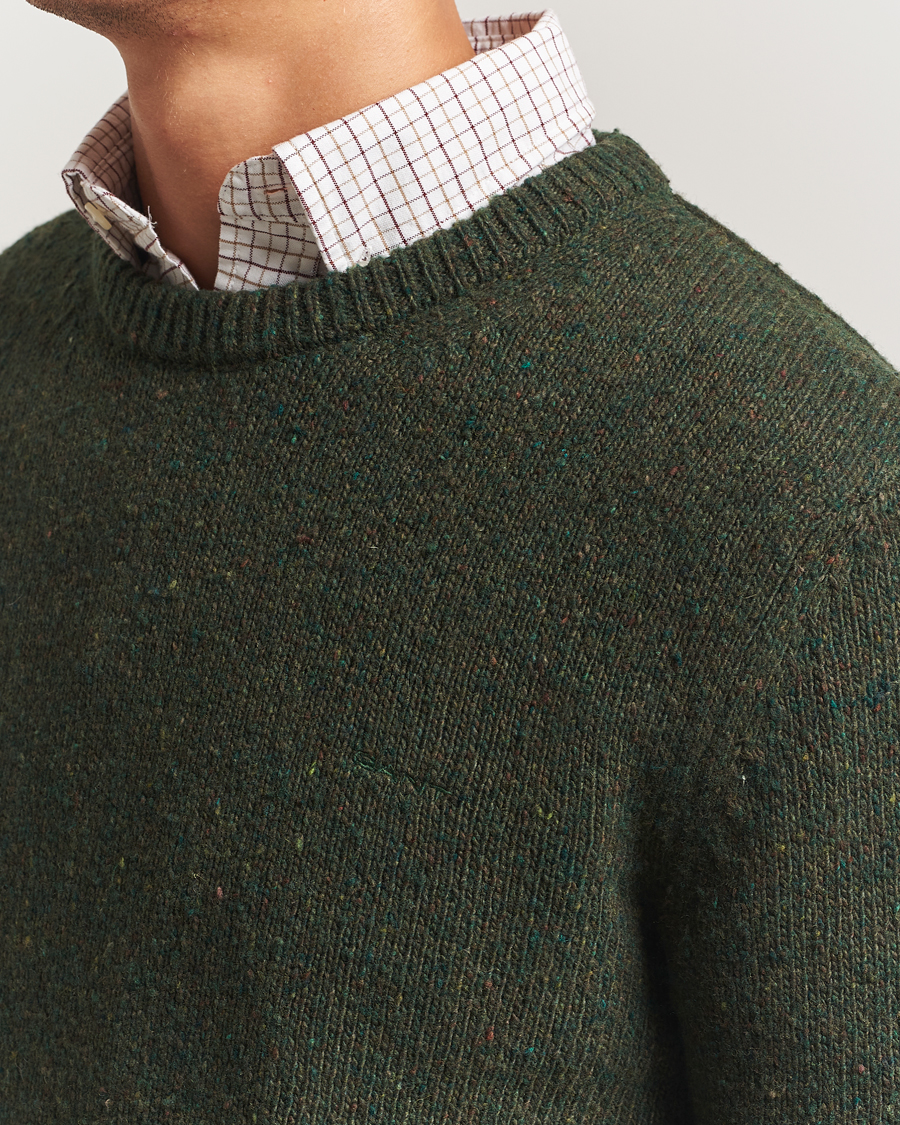 Men | Sweaters & Knitwear | GANT | Neps Wool Crew Neck Country Green