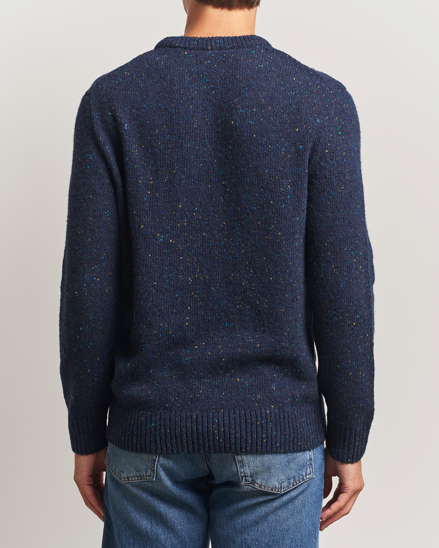Men | Sweaters & Knitwear | GANT | Neps Wool Crew Neck Evening Blue