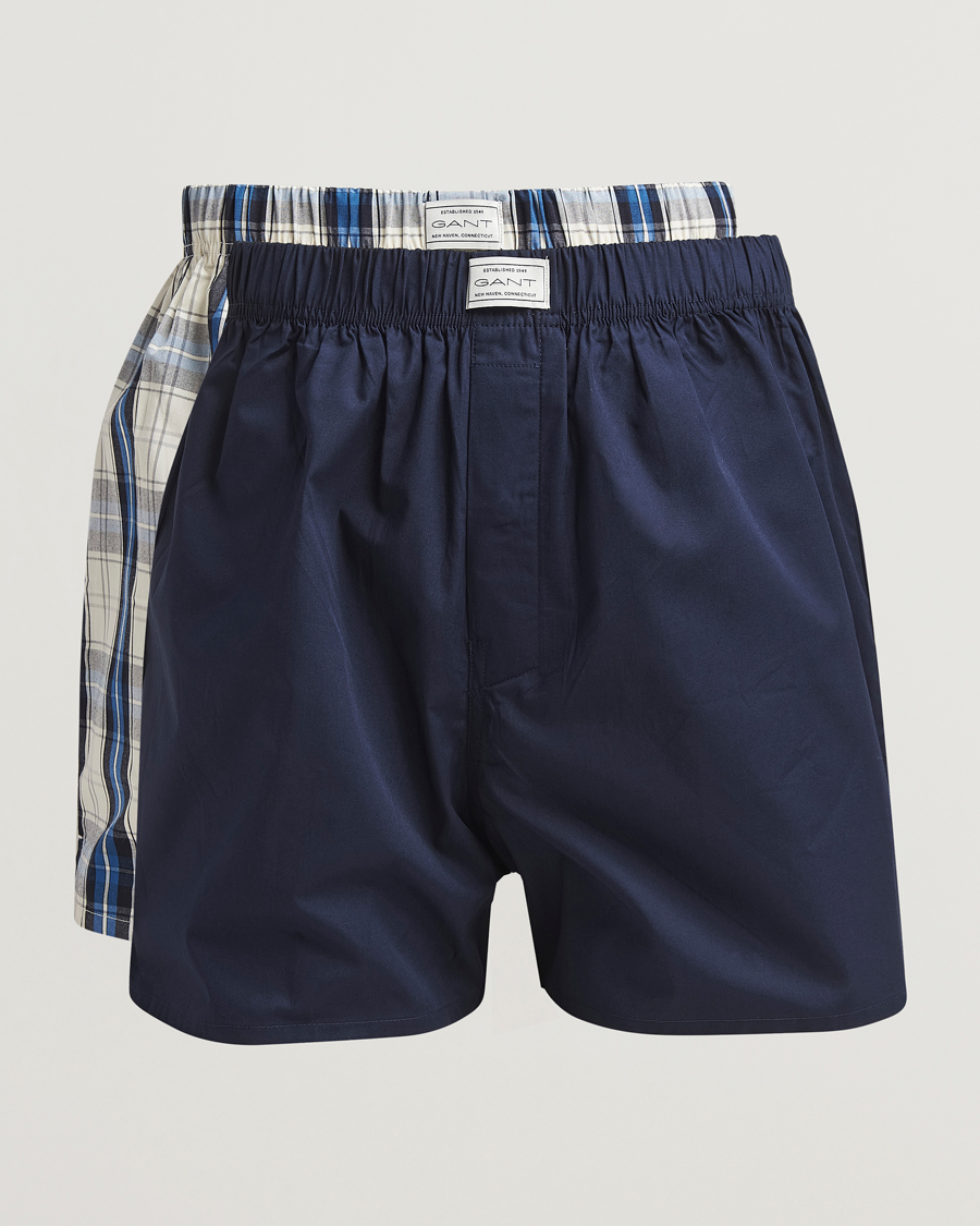 Men | Underwear & Socks | GANT | 2-Pack Boxer Shorts Marine