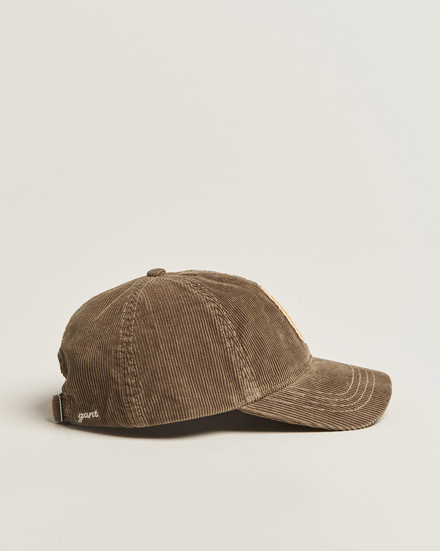 Men | Hats & Caps | GANT | G Badge Corduroy Cap Taupe Beige