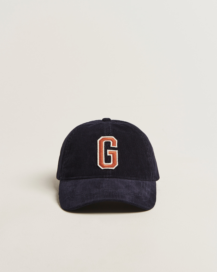 Men | Hats & Caps | GANT | G Badge Corduroy Cap Evening Blue