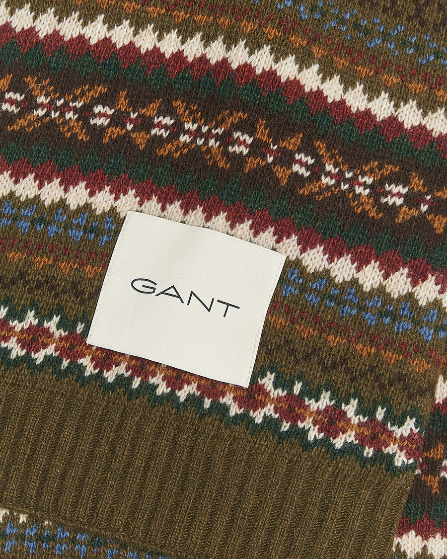 Men | Scarves | GANT | Fair Isle Scarf Country Green